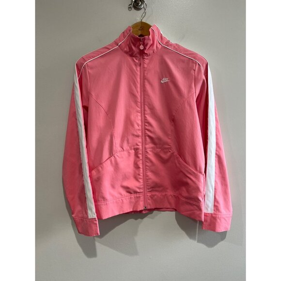 Nike  Fitdry Track Jacket Windbreaker Womens M Pink Lightweight - Picture 1 of 8